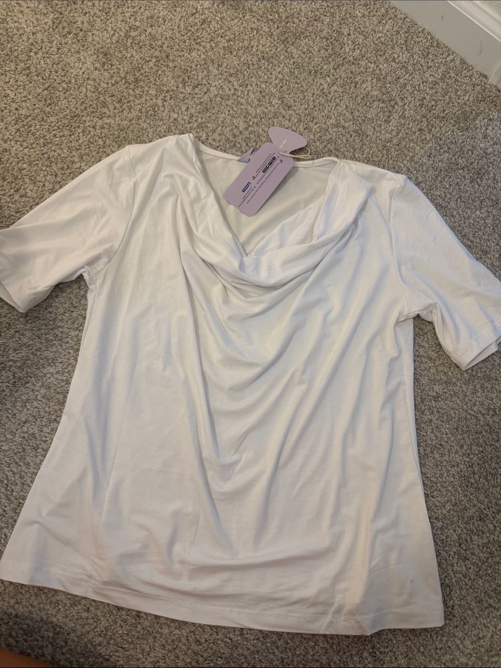 White Cowl Neck Women’s Top